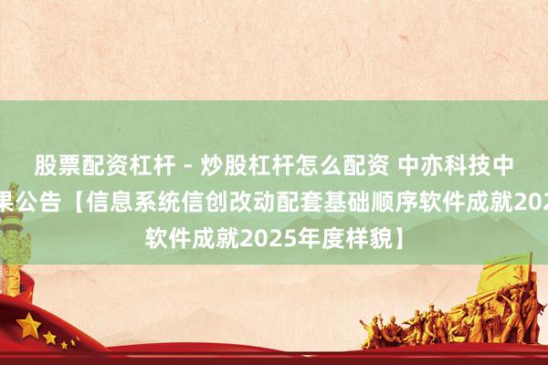 股票配资杠杆 - 炒股杠杆怎么配资 中亦科技中标：成交效果公告【信息系统信创改动配套基础顺序软件成就2025年度样貌】