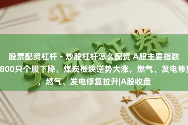 股票配资杠杆 - 炒股杠杆怎么配资 A股主要指数全线飘绿，超3800只个股下降，煤炭板块逆势大涨，燃气、发电修复拉升|A股收盘